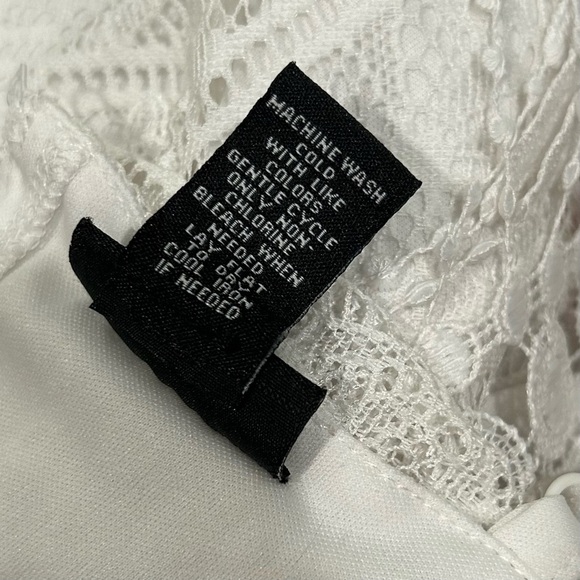 Rue 21 White Lace Tank Shorts Layered Boho Romper White Keyhole Back Size M - Picture 7 of 7